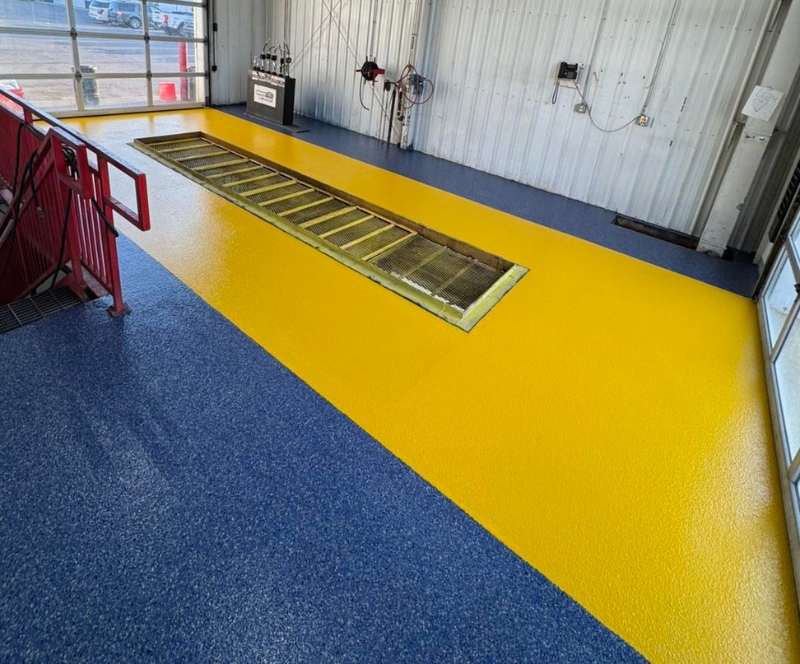 Commercial Concrete Floors - Ford of West Branch Quick Lube A commercial concrete floor polishing job.