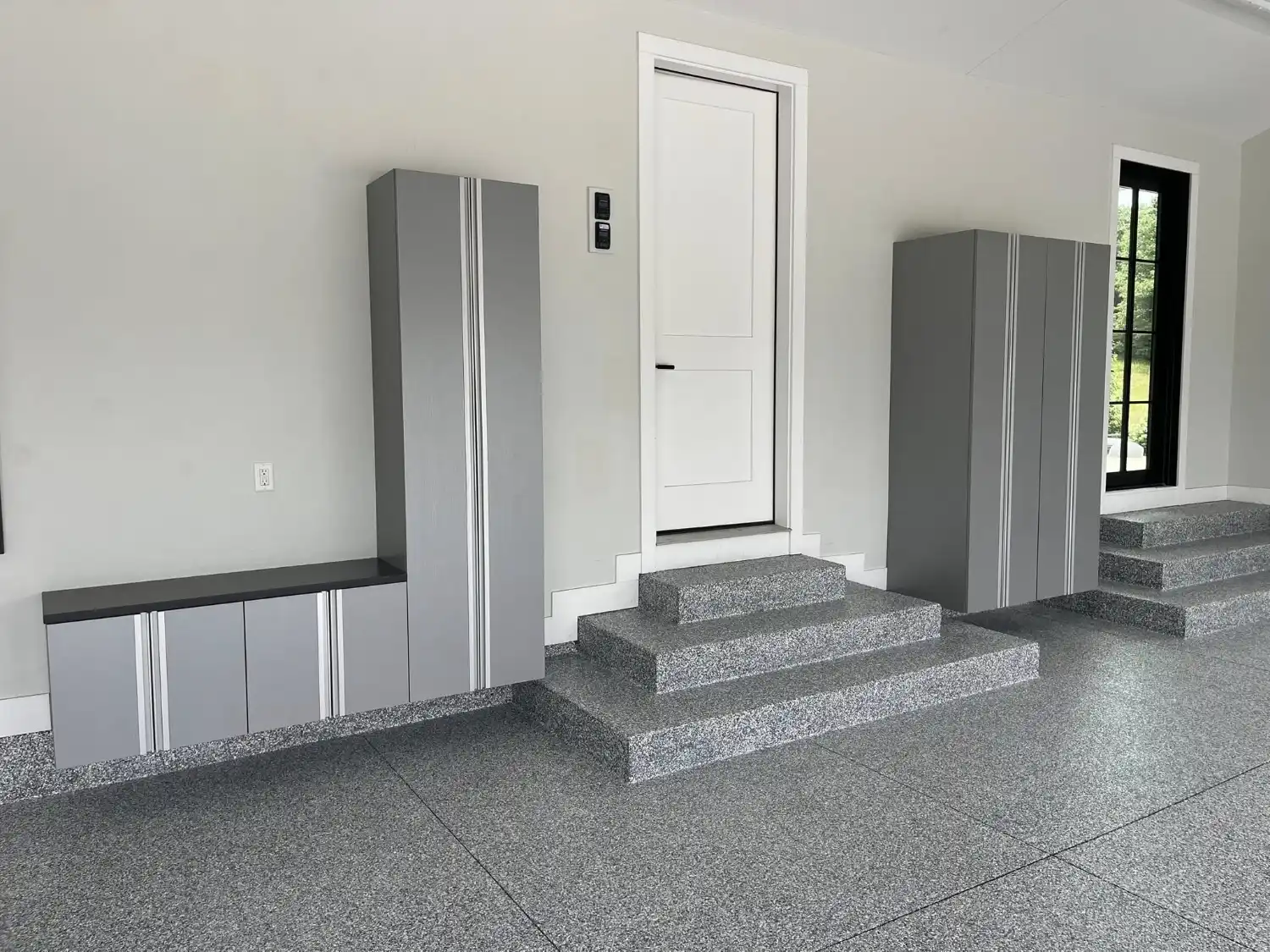 Home cabinets and floor sealing surface built by Mammoth Surface